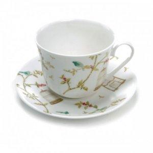 ROY KIRKHAM FINE BONE CHINA | BIRDCAGE WALK SET OF TWO ''CHATSWORTH'' LARGE BREAKFAST CUP & SAUCERS